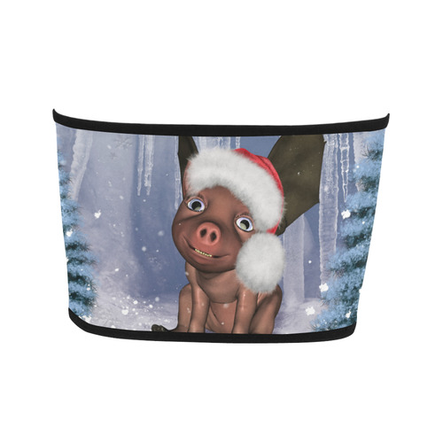 Christmas, cute little piglet with christmas hat Bandeau Top