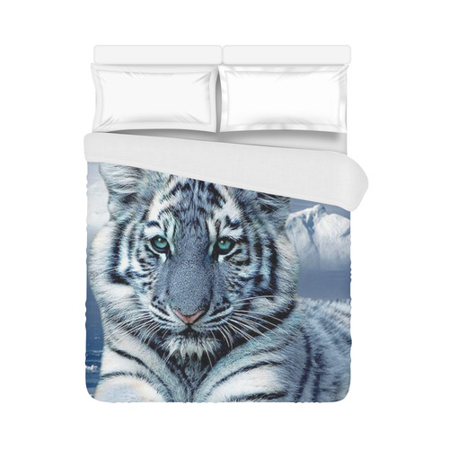 Blue White Tiger Duvet Cover 86"x70" ( All-over-print)