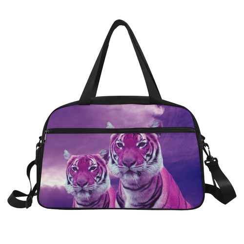 Purple Tigers Fitness Handbag (Model 1671)