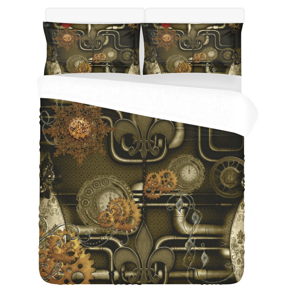 Wonderful noble steampunk design 3-Piece Bedding Set
