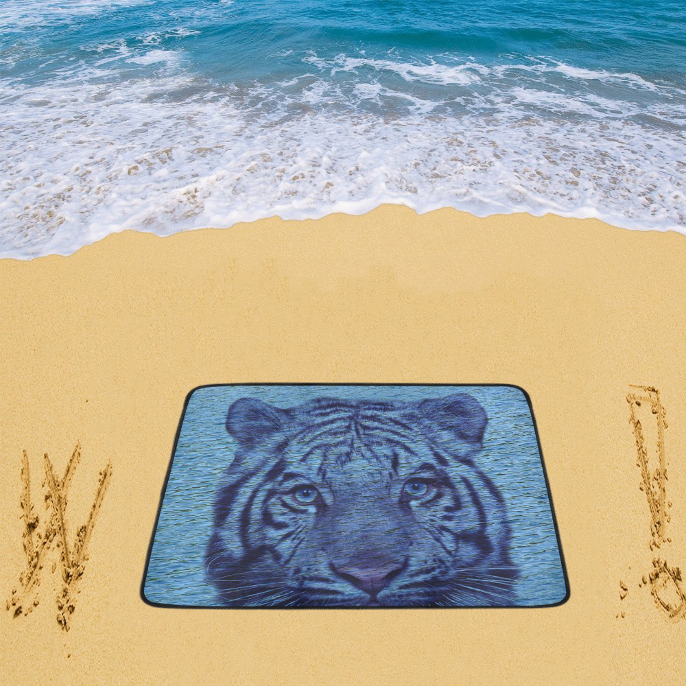 Tiger and Water Beach Mat 78"x 60"