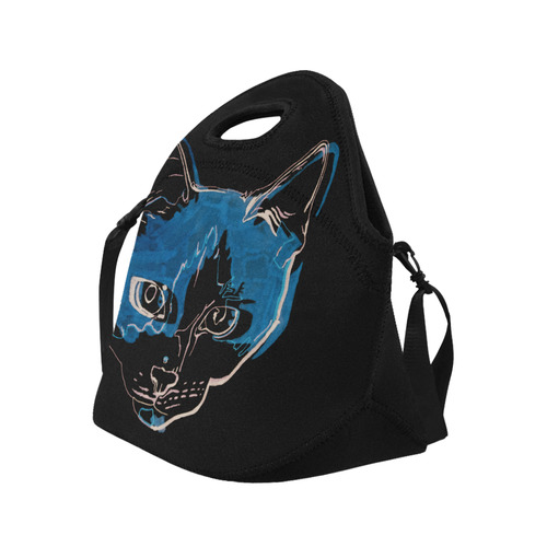 Kitty with soul patch Neoprene Lunch Bag/Large (Model 1669)