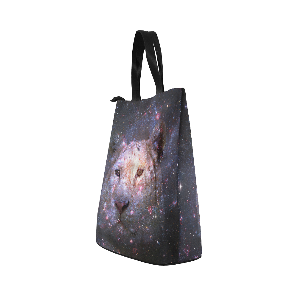 Tiger and Galaxy Nylon Lunch Tote Bag (Model 1670)