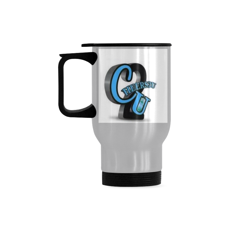 COFFEE HEAD Travel Mug (Silver) (14 Oz)