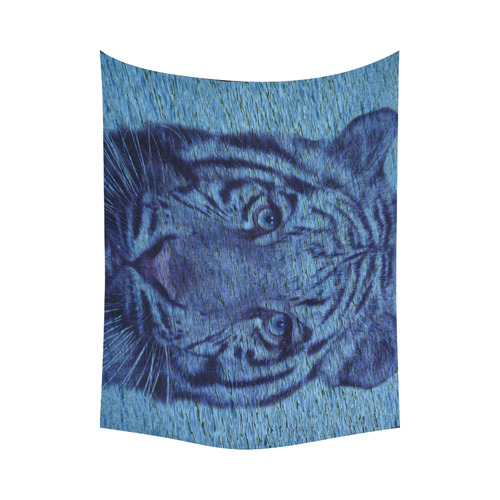 Tiger and Water Cotton Linen Wall Tapestry 80"x 60"