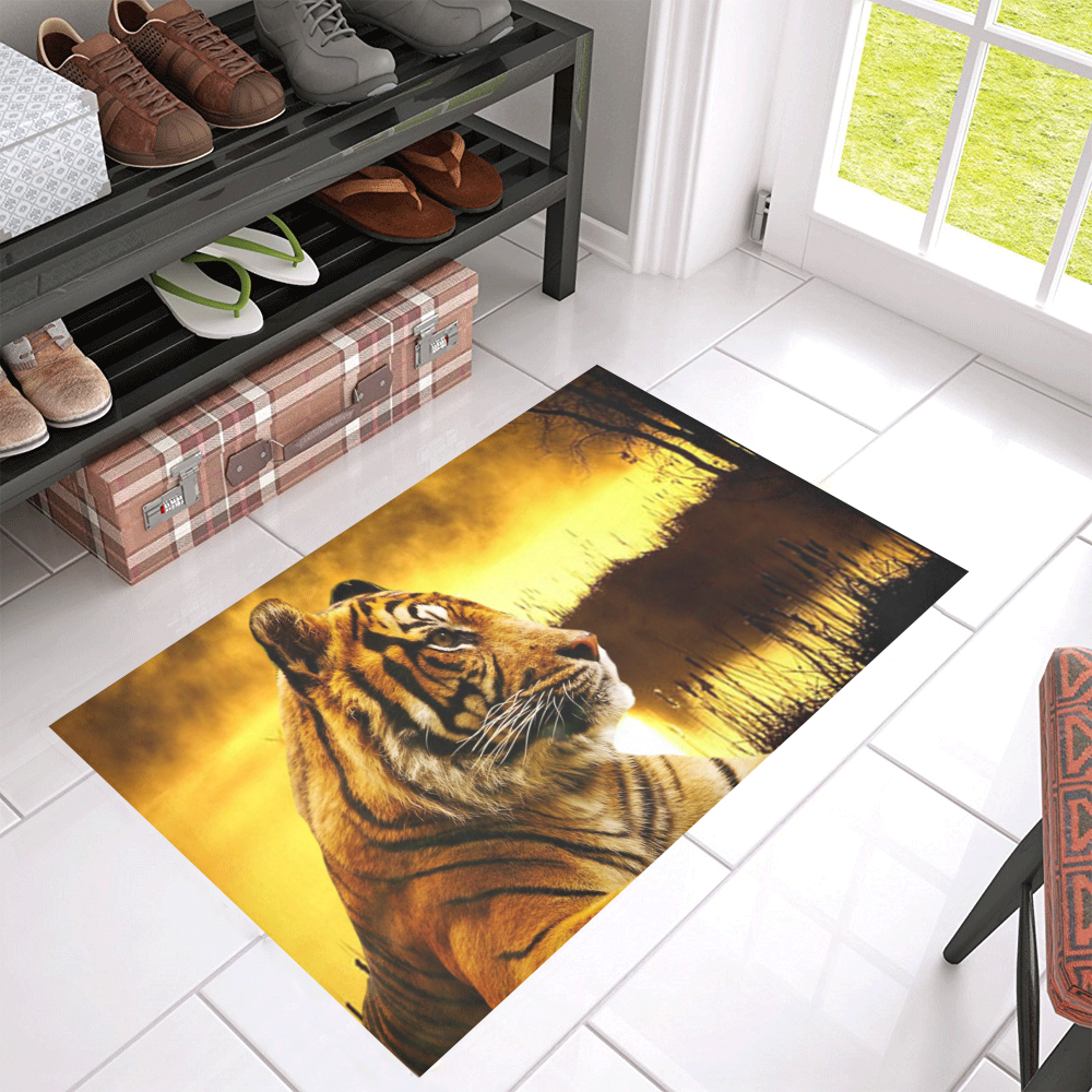 Tiger and Sunset Azalea Doormat 30" x 18" (Sponge Material)