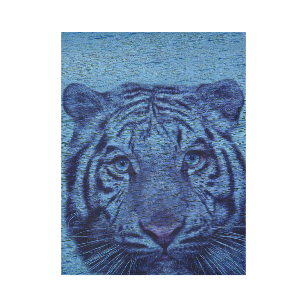 Tiger and Water Cotton Linen Wall Tapestry 60"x 80"