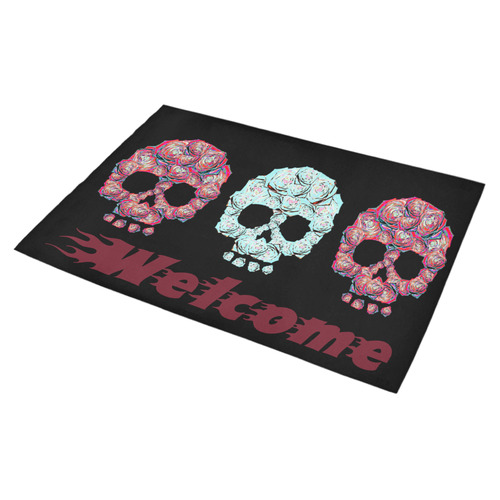 Welcome Skulls Azalea Doormat 30" x 18" (Sponge Material)