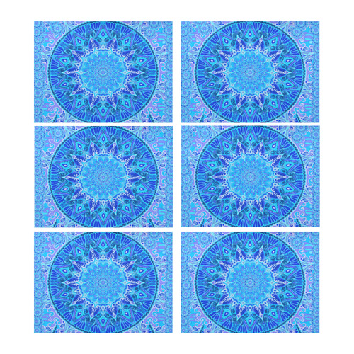boho mandala blue blue Placemat 14’’ x 19’’ (Set of 6)