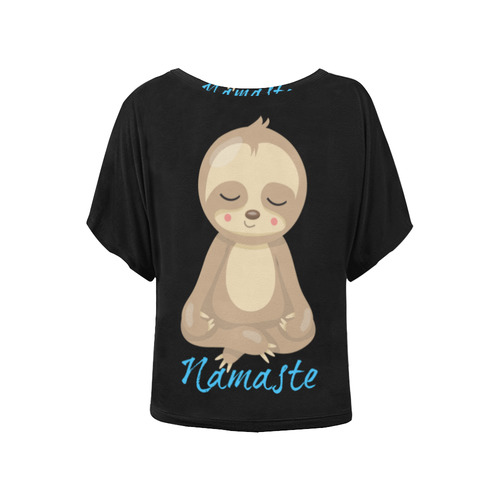 Namaste Sloth winged top Women's Batwing-Sleeved Blouse T shirt (Model T44)