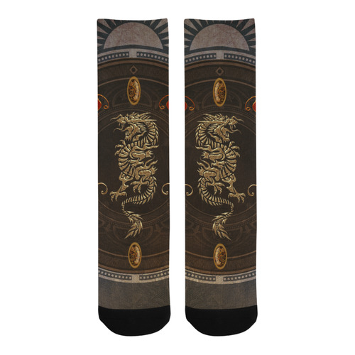 wonderful golden chinese dragon Trouser Socks