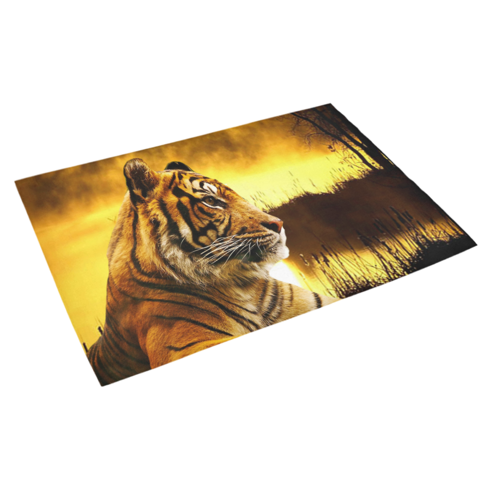 Tiger and Sunset Azalea Doormat 30" x 18" (Sponge Material)