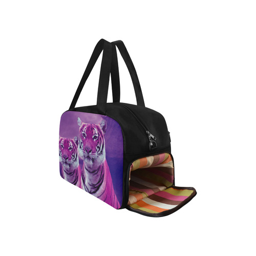 Purple Tigers Fitness Handbag (Model 1671)