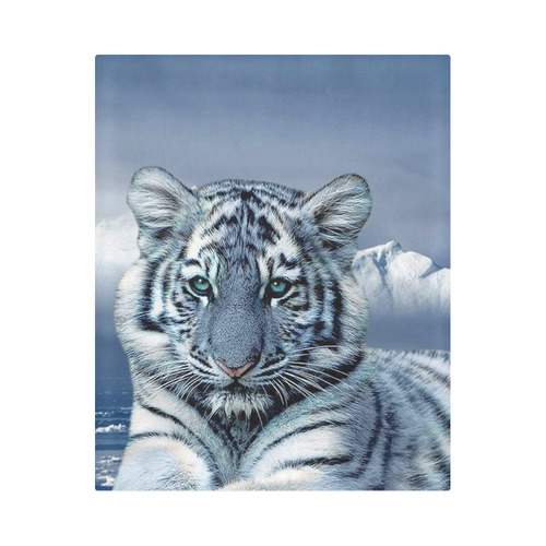 Blue White Tiger Duvet Cover 86"x70" ( All-over-print)