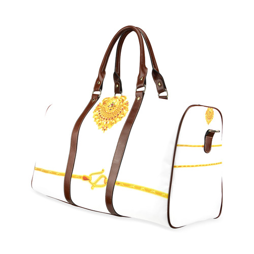White jewel-Travel bag Waterproof Travel Bag/Large (Model 1639)