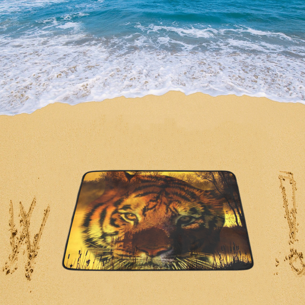 Tiger Face Beach Mat 78"x 60"