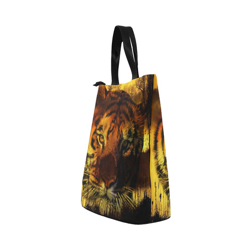 Tiger Face Nylon Lunch Tote Bag (Model 1670)