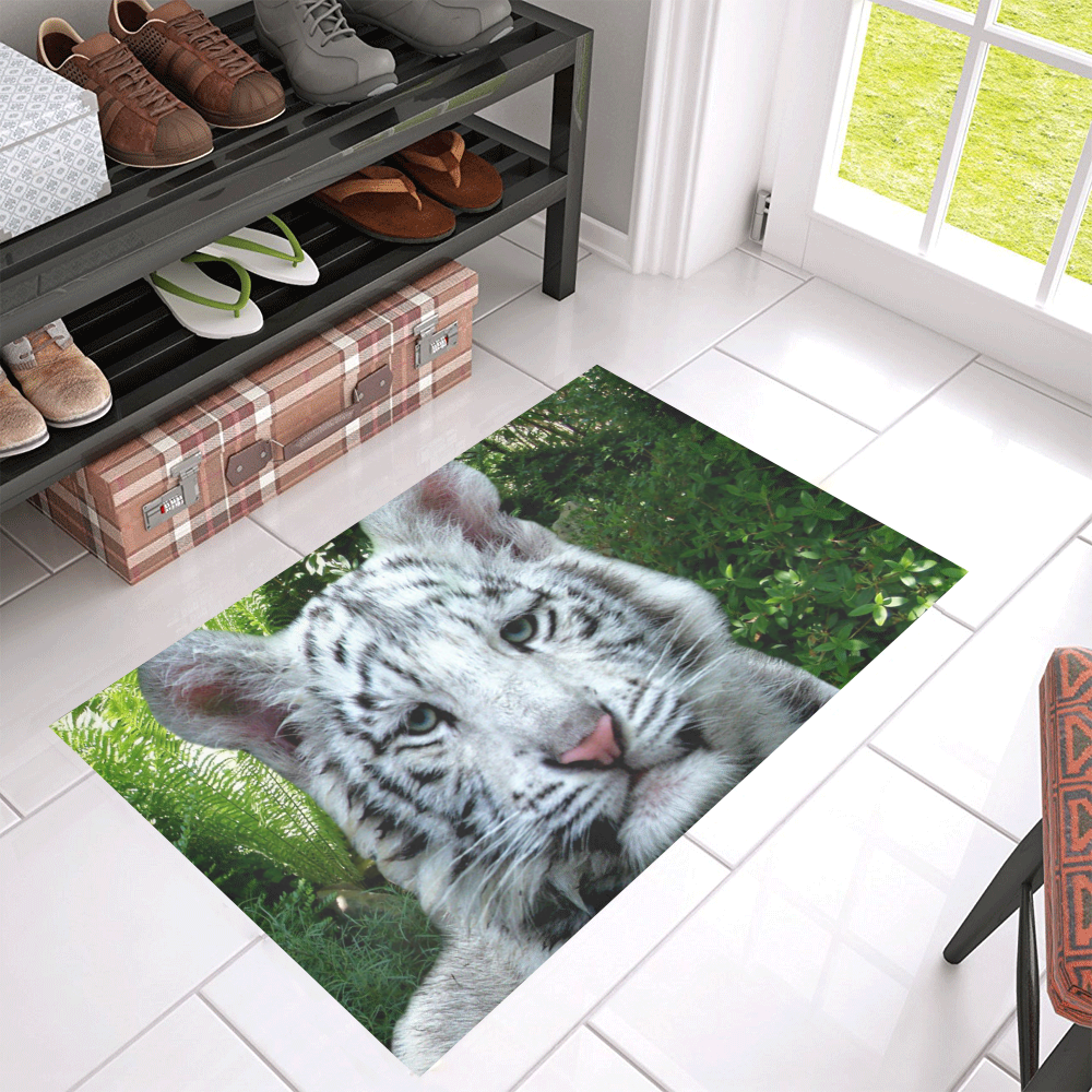 White Tiger Azalea Doormat 30" x 18" (Sponge Material)