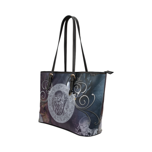 Amazing skeleton Leather Tote Bag/Small (Model 1651)