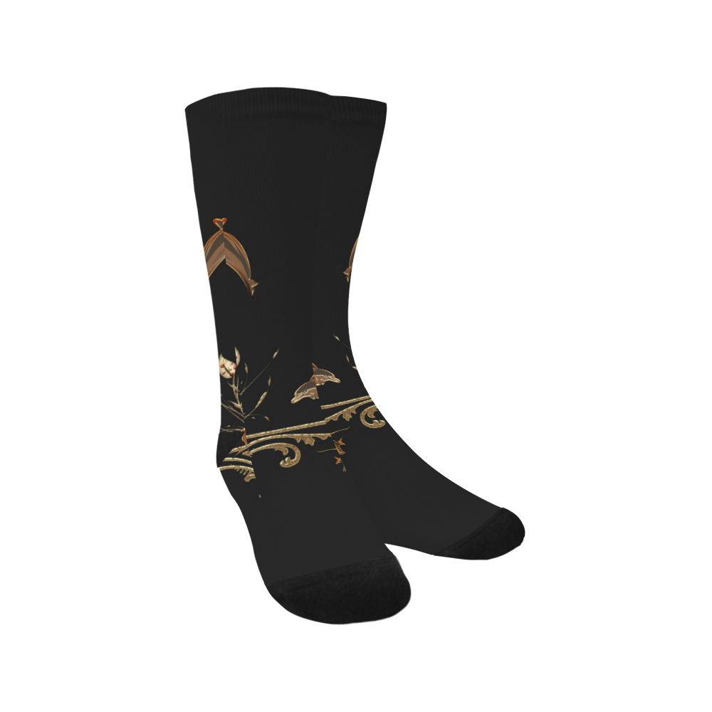 Dolphin with flowers Trouser Socks