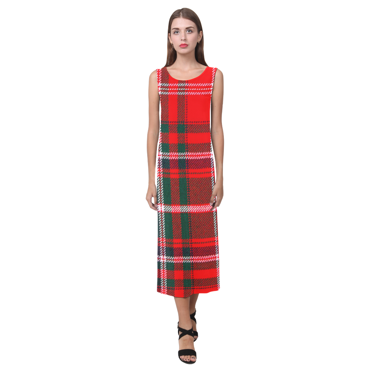 Macdougall Tartan Phaedra Sleeveless Open Fork Long Dress (Model D08)