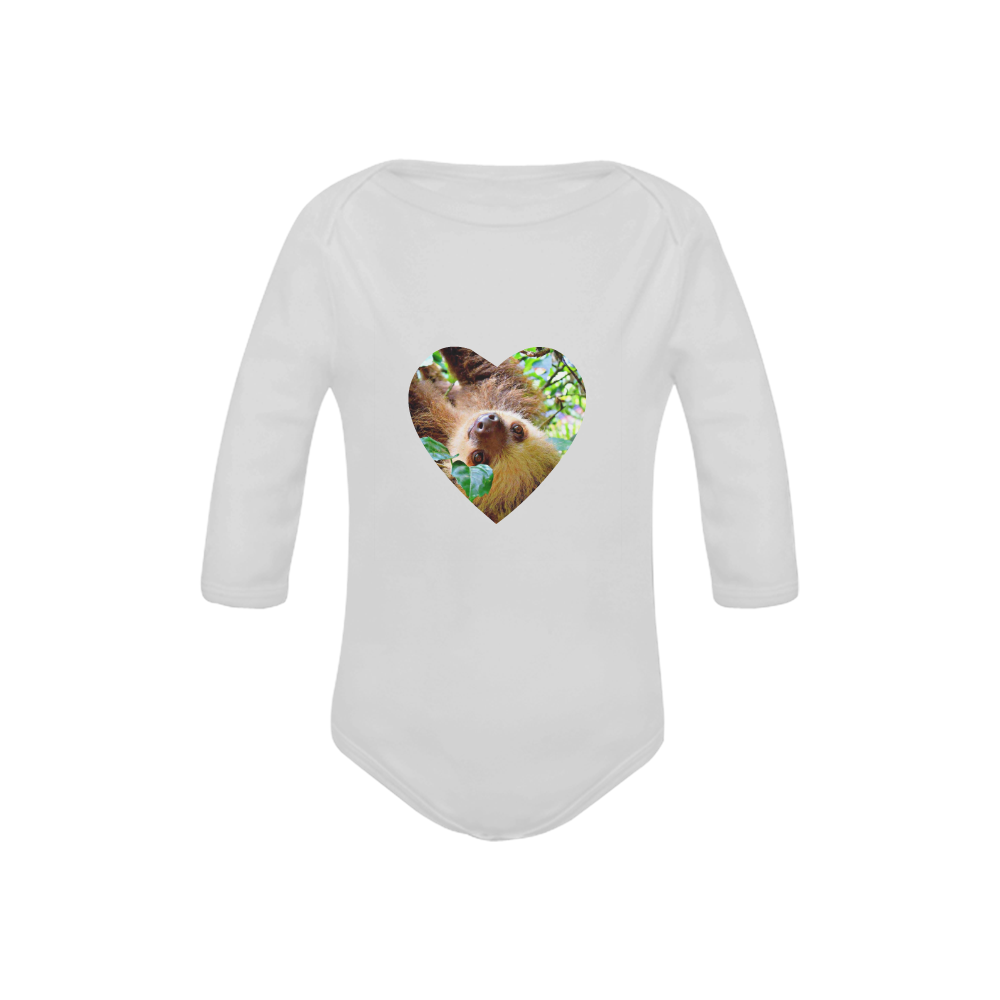 Awesome Sloth by JamColors Baby Powder Organic Long Sleeve One Piece (Model T27)
