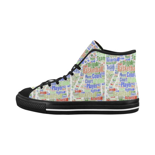 Mens High Top Shoes Basketball Player Graphic Multi-colored by Tell3People Vancouver H Men's Canvas Shoes/Large (1013-1)