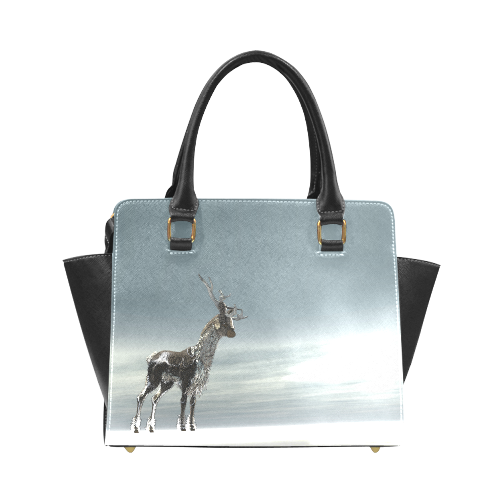 lonesome reindeer Rivet Shoulder Handbag (Model 1645)