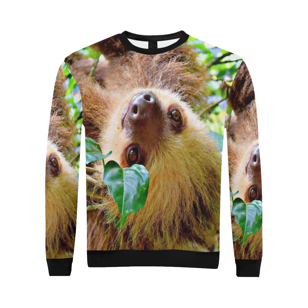 Awesome Sloth by JamColors All Over Print Crewneck Sweatshirt for Men (Model H18)