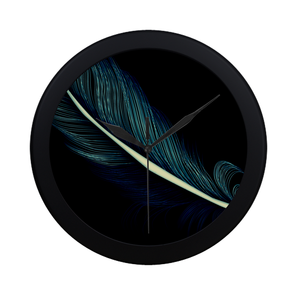 Feather Circular Plastic Wall clock