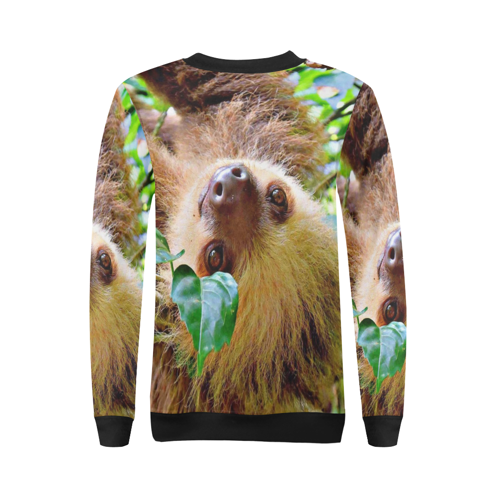Awesome Sloth by JamColors All Over Print Crewneck Sweatshirt for Women (Model H18)