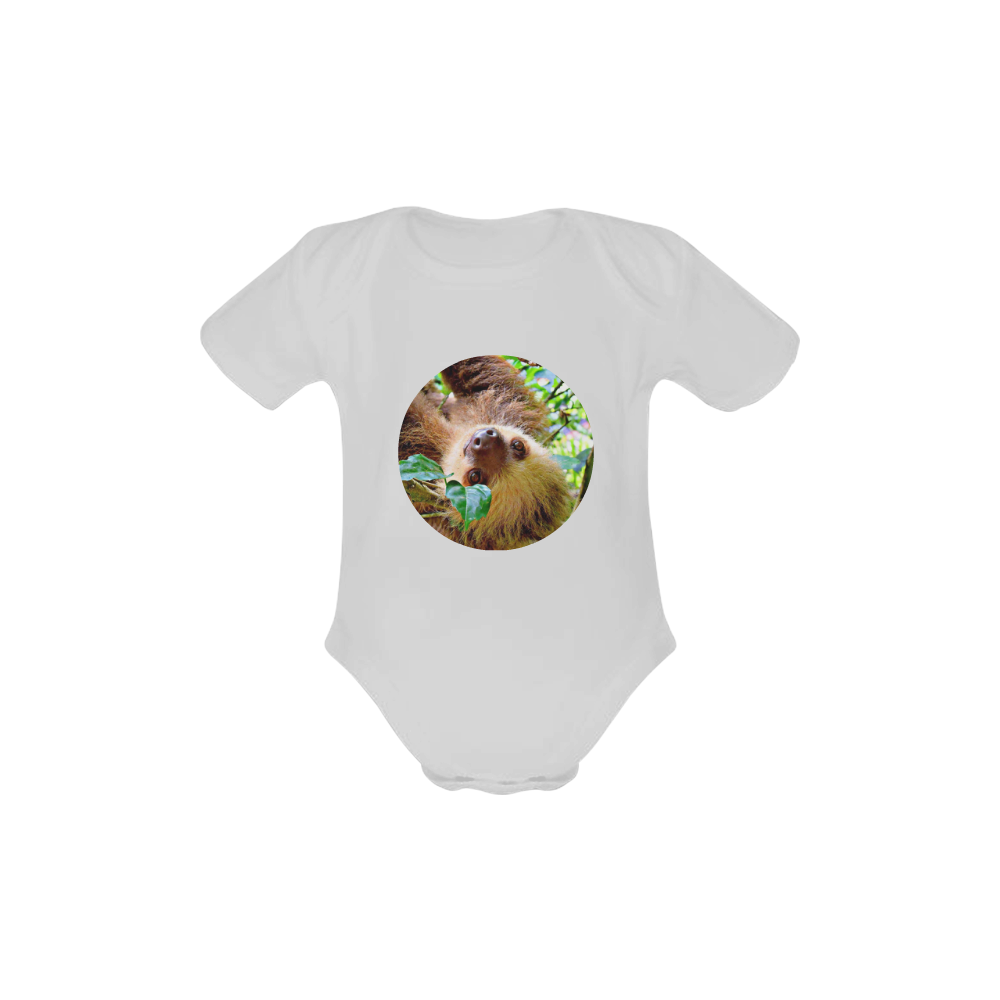 Awesome Sloth by JamColors Baby Powder Organic Short Sleeve One Piece (Model T28)