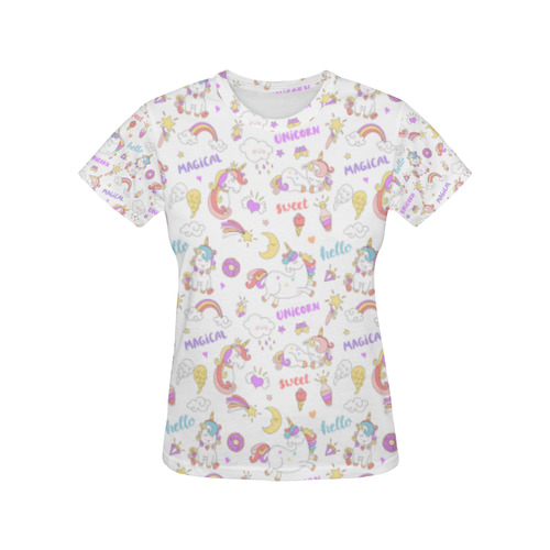 unicorn trans All Over Print T-Shirt for Women (USA Size) (Model T40)