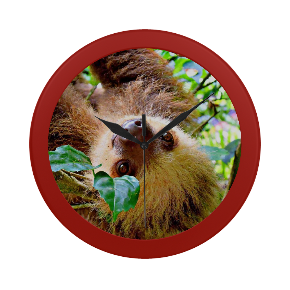 Awesome Sloth by JamColors Circular Plastic Wall clock