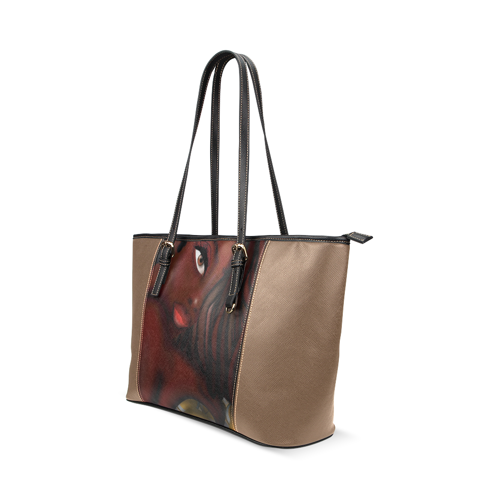 VA VA VOOM Leather Tote Bag/Small (Model 1640)