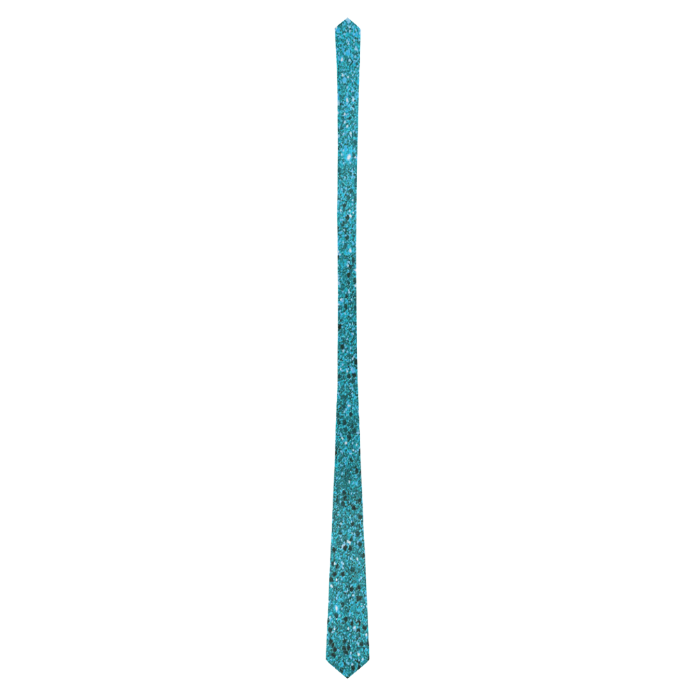 Turquoise Glitter Classic Necktie (Two Sides)