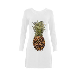 Leopard Pineapple Night shirt Demeter Long Sleeve Nightdress (Model D03)