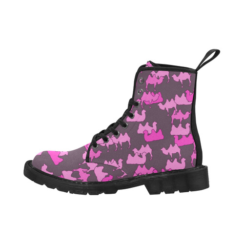 camelflage pink Martin Boots for Women (Black) (Model 1203H)