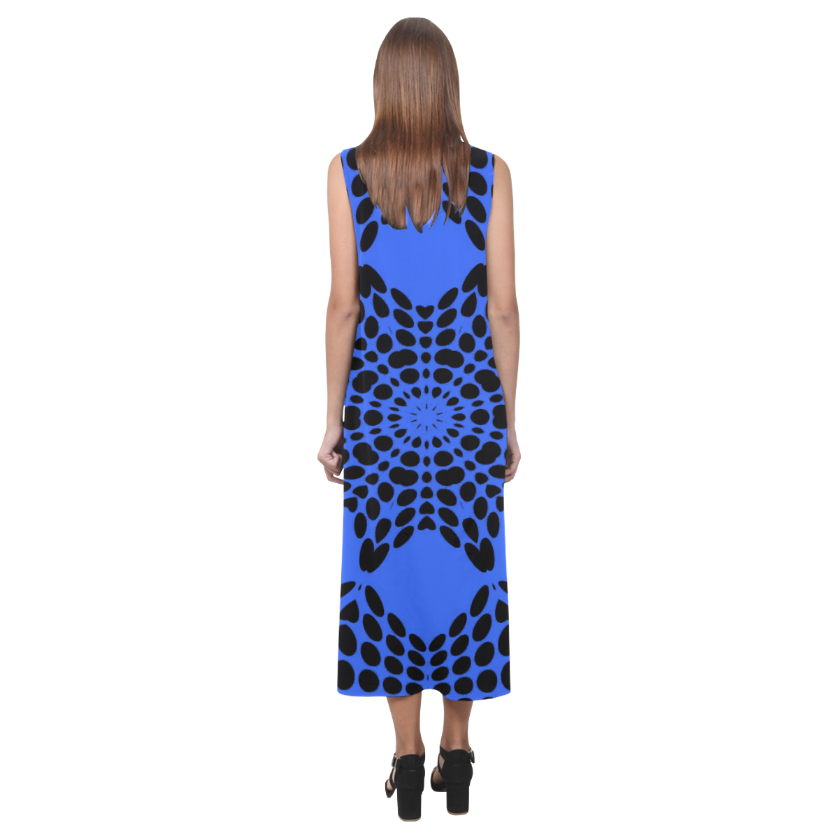 ABSTRACT BLACK Phaedra Sleeveless Open Fork Long Dress (Model D08)