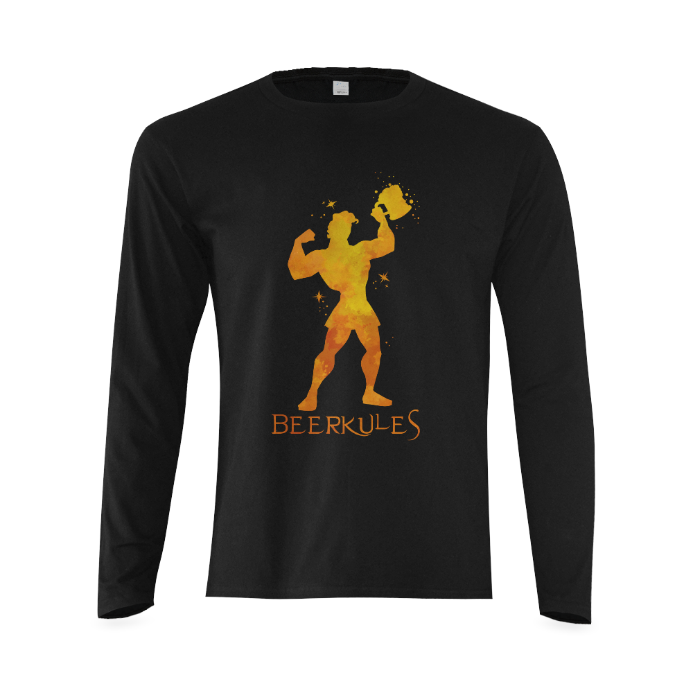 Strong Herkules loves Beer Sunny Men's T-shirt (long-sleeve) (Model T08)