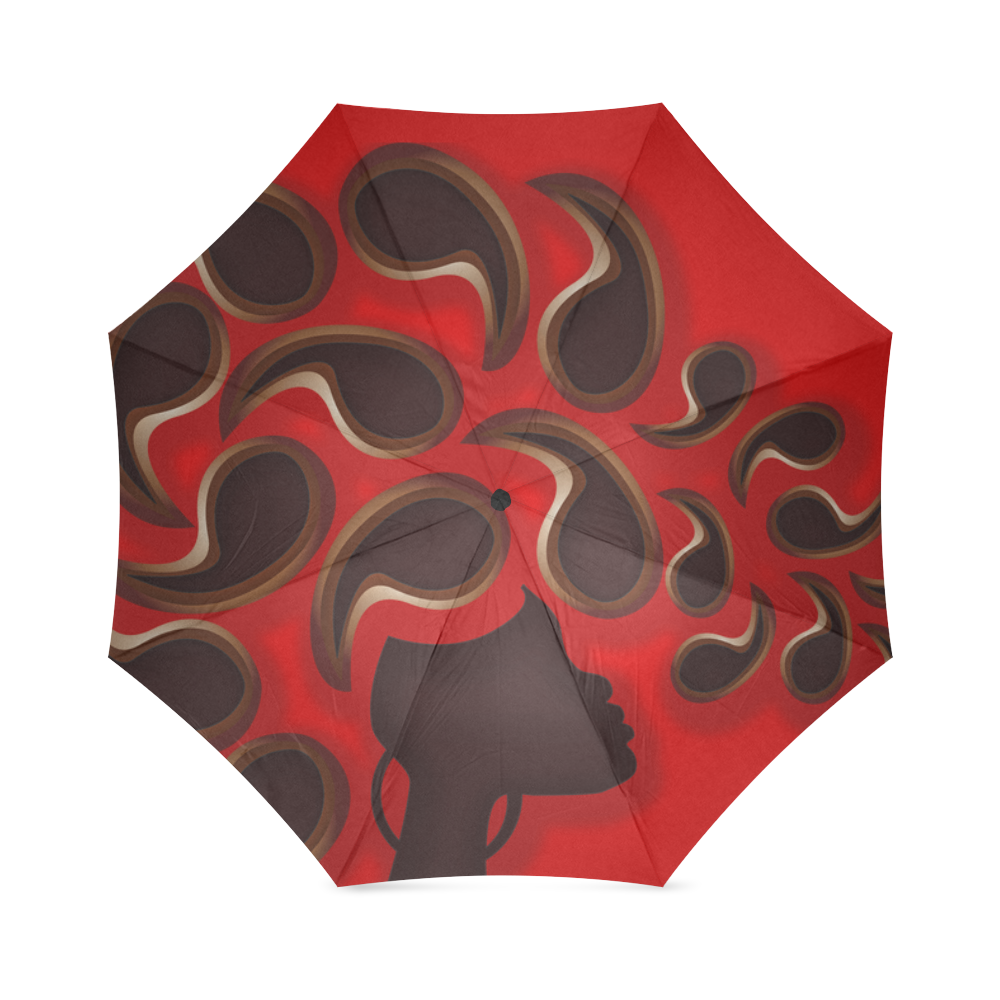 Afro Paisley Print Foldable Umbrella (Model U01)