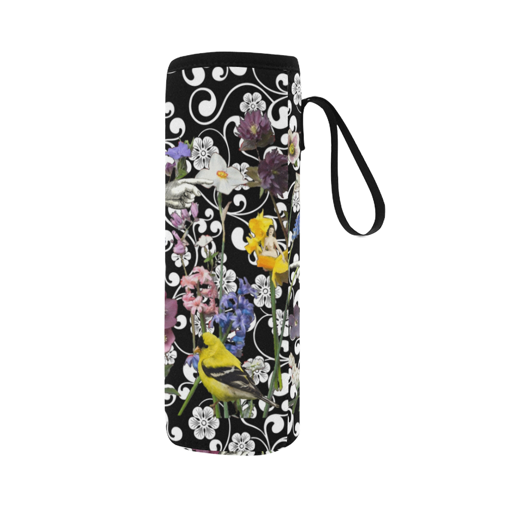 Birds and Bees in the Spring Garden Neoprene Water Bottle Pouch/Large