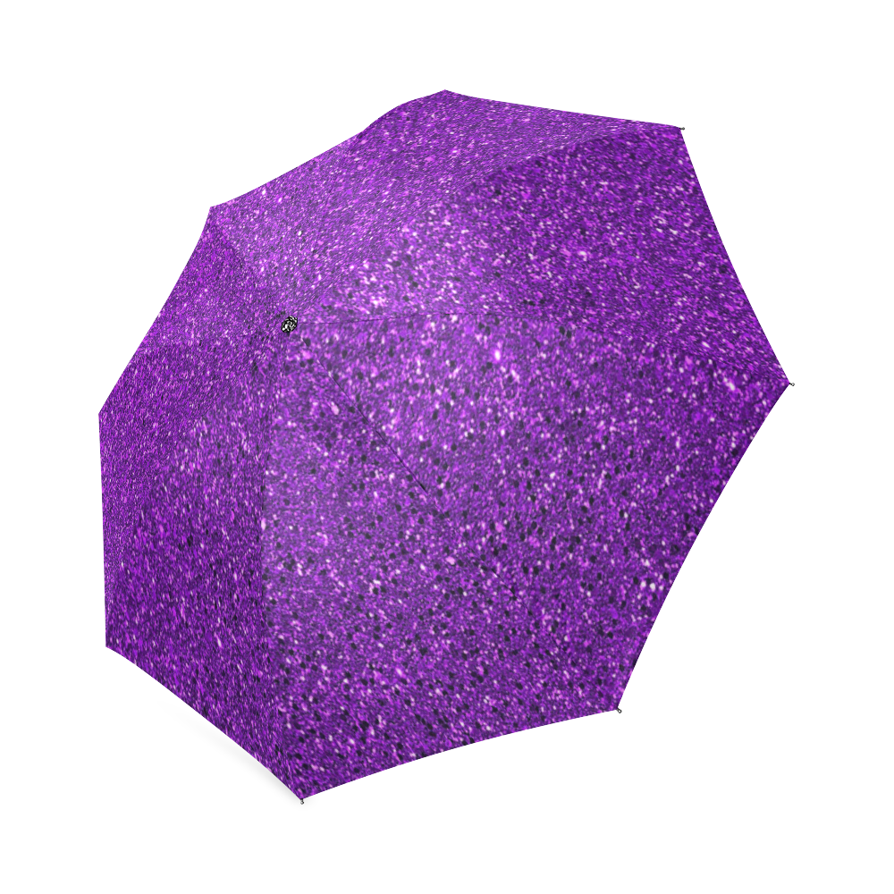 Purple Glitter Foldable Umbrella (Model U01) | ID: D2089479