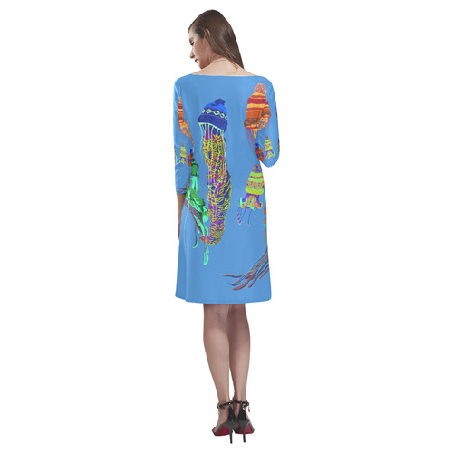 cool jellyfish Rhea Loose Round Neck Dress(Model D22)