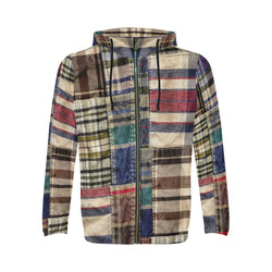 patchwork plaid / tartan All Over Print Full Zip Hoodie for Men (Model H14)