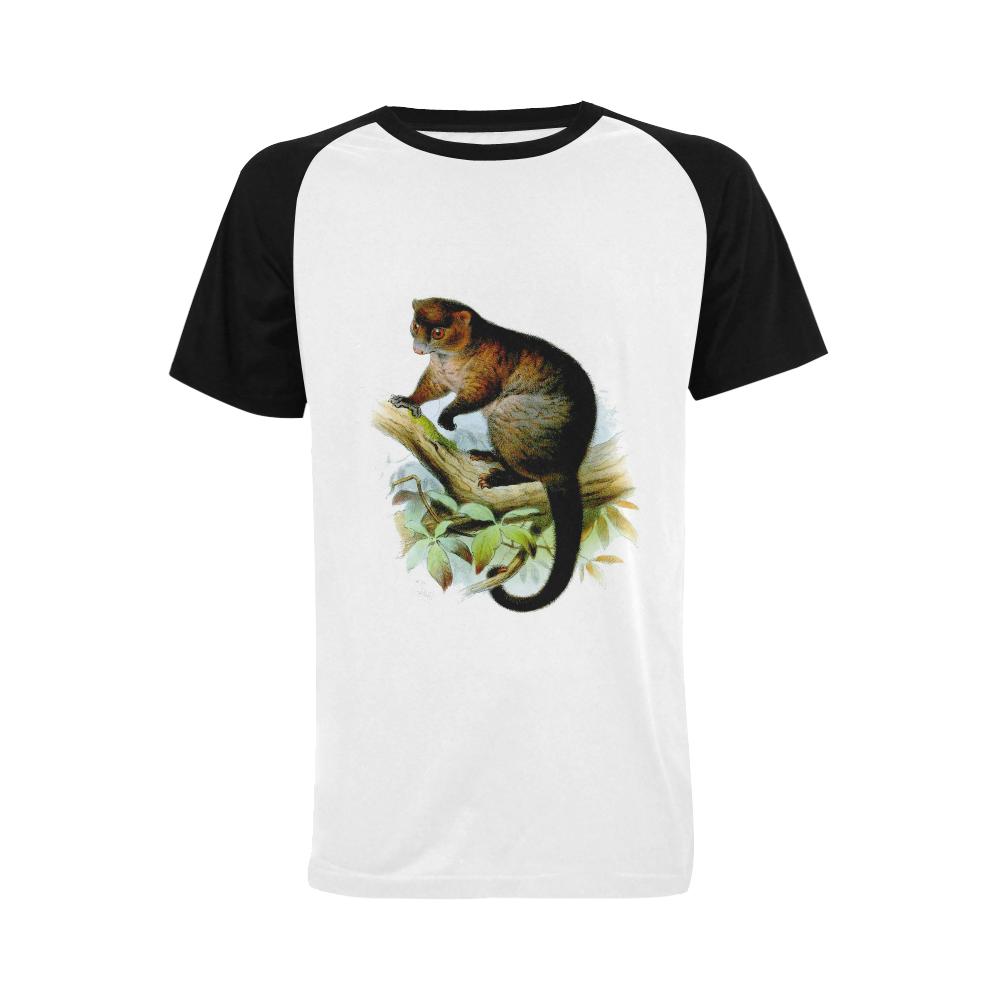 Lemur-like ringtail possum Men's Raglan T-shirt (USA Size) (Model T11)