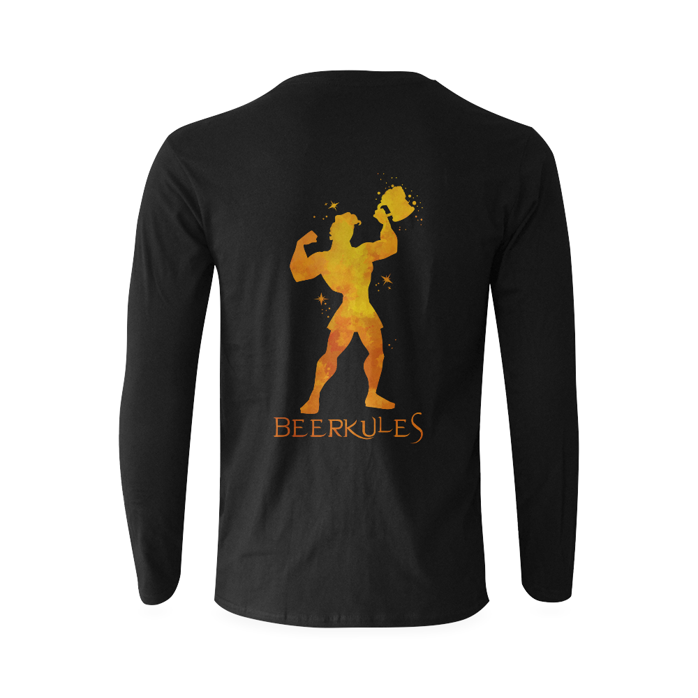 Strong Herkules loves Beer Sunny Men's T-shirt (long-sleeve) (Model T08)