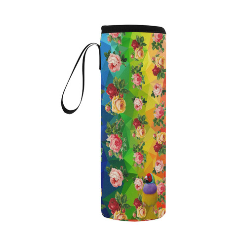 Rainbow Roses Neoprene Water Bottle Pouch/Large