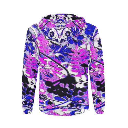 retro floral abstract All Over Print Full Zip Hoodie for Men (Model H14)