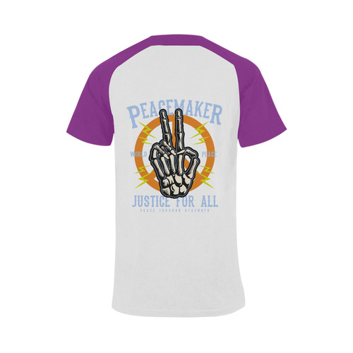Peace Maker Modern Purple Men's Raglan T-shirt Big Size (USA Size) (Model T11)